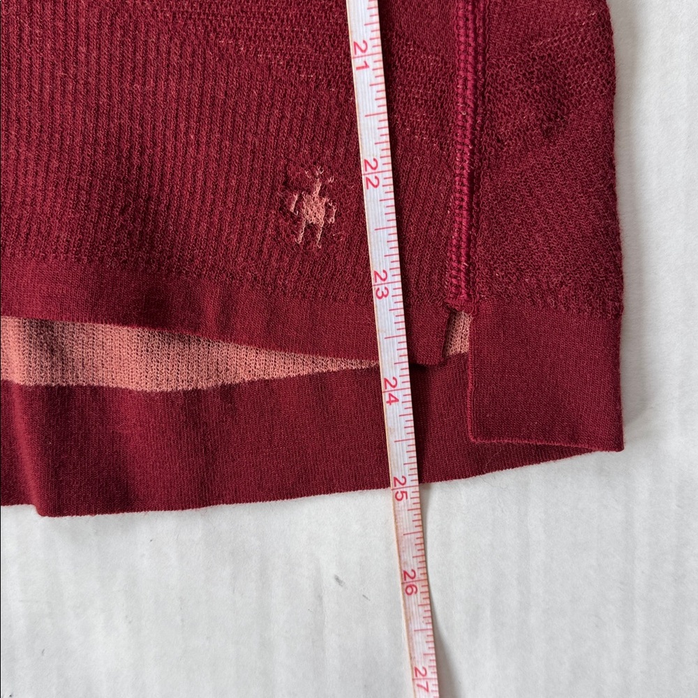 Smartwool Burgundy/Walnut 1/4 Zip-Up Intraknit 200 Base Layer size S Small - Picture 8 of 8